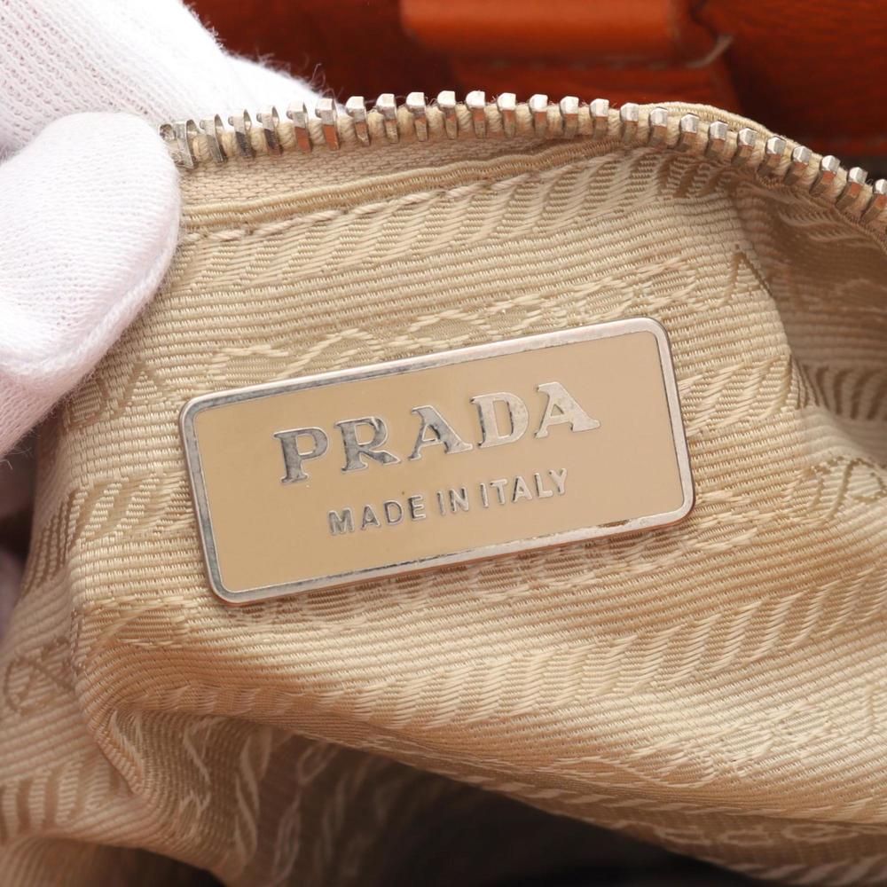 PRADA Tote bag leather women's orange - Picture 5 of 10
